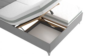 Dvojlôžko Tamara v rozmere 180x200 cm, v poťahu Malmö New 83, ukážka úložného priestoru