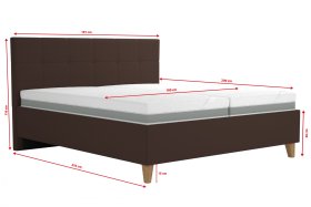 Dvojlôžko Meda v rozmere 180x200 cm, v poťahu Savoy 25 Choco, rozmery