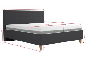 Dvojlôžko Meda v rozmere 180x200 cm, v poťahu Savoy 94 DK. GR., rozmery 