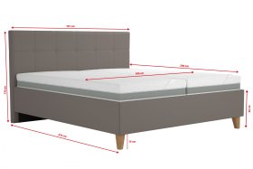 Dvojlôžko Meda v rozmere 180x200 cm, v poťahu Loft Taupe, rozmery 