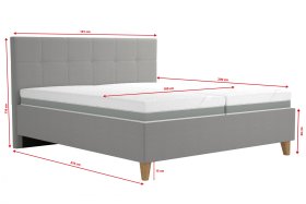 Dvojlôžko Meda v rozmere 180x200 cm, v poťahu Savoy 91 Silver, rozmery 