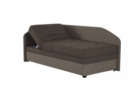 Válenda Turi v rozmere 90x200 cm, v poťahu Largo 13 a Arte 5 Stone, ľavý roh, ukážka polohovanie hlavy