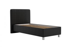 Jednolôžko Kayla v rozmere 90x200 cm, v poťahu Loft Black, bez matraca