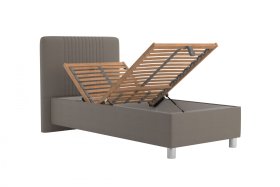 Jednolôžko Kayla v rozmere 90x200 cm, v poťahu Loft Coffee, polohovanie