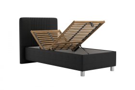 Jednolôžko Kayla v rozmere 90x200 cm, v poťahu Loft Black, polohovanie
