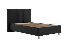 Jednolôžko Kayla v rozmere 120x200 cm, v poťahu Loft Black, bez matraca