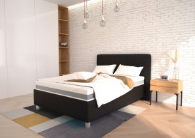 Jednolôžko Kayla v rozmere 140x200 cm, v poťahu Loft Black, interiér