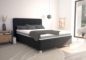 Jednolôžko Stella v rozmere 140x200 cm, v poťahu Loft Black, interiér
