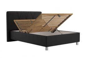 Jednolôžko Stella v rozmere 140x200 cm., v poťahu Loft Black, polohovanie