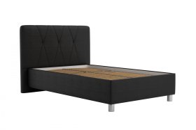 Jednolôžko Stella v rozmere 120x200 cm, v poťahu Loft Black, bez matraca