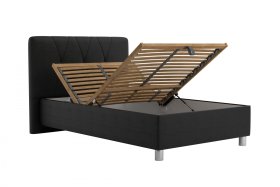 Jednolôžko Stella v rozmere 120x200 cm, v poťahu Loft Black, polohovanie