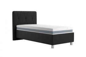 Jednolôžko Stella v rozmere 90x200 cm, v poťahu Loft Black