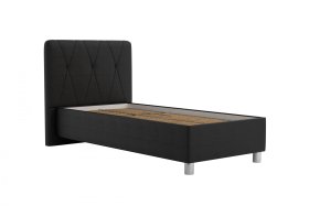 Jednolôžko Stella v rozmere 90x200 cm, v poťahu Loft Black, bez matraca
