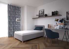 Jednolôžko Fiona v rozmere 110x200 cm, v poťahu Malmö New 83, hlavové čelo, interiér