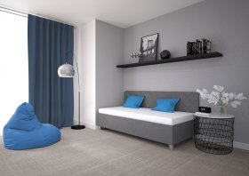 Jednolôžko Fiona v rozmere 90x200 cm, v poťahu Malmö New 95, bočné čelo, interiér