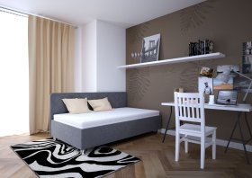 Jednolôžko Fiona v rozmere 110x200 cm, v poťahu Malmö New 95, bočné čelo, interiér