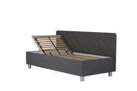 Jednolôžko Fiona v rozmere 90x200 cm, v poťahu Malmö New 95, bočné čelo, polohovanie hlavy