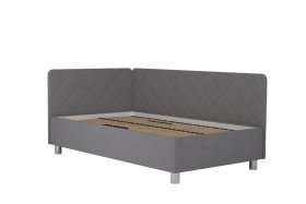 Jednolôžko Fiona v rozmere 110x200 cm, v poťahu Malmö New 83, hlavové + bočné čelo (ľavý roh), bez matraca