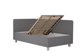 Jednolôžko Fiona v rozmere 110x200 cm, v poťahu Malmö New 83, hlavové + bočné čelo (ľavý roh), polohovanie