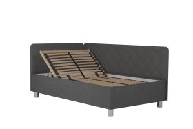 Jednolôžko Fiona v rozmere 110x200 cm, v poťahu Malmö New 95, hlavové + bočné čelo (ľavý roh), polohovanie hlavy