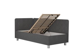 Jednolôžko Fiona v rozmere 90x200 cm, v poťahu Malmö New 95, hlavové + bočné čelo (ľavý roh), polohovanie