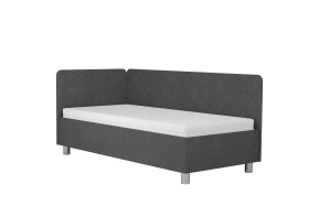 Jednolôžko Fiona v rozmere 90x200 cm, v poťahu Malmö New 95, hlavové + bočné čelo (ľavý roh)