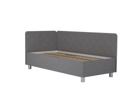 Jednolôžko Fiona v rozmere 90x200 cm, v poťahu Malmö New 83, hlavové + bočné čelo (ľavý roh), bez matraca