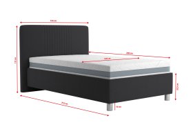 Jednolôžko Kayla v rozmere 120x200 cm, v poťahu Savoy 94 DK. GR., rozmery