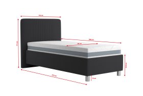 Jednolôžko Kayla v rozmere 90x200 cm, v poťahu Savoy 94 DK. GR., rozmery