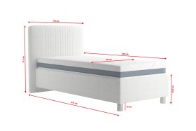 Jednolôžko Kayla v rozmere 90x200 cm, v poťahu Loft 1, rozmery