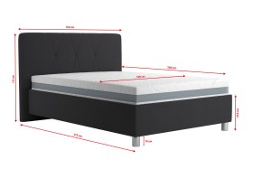 Jednolôžko Stella v rozmere 140x200 cm, v poťahu Savoy 94 DK. GR., rozmery