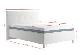 Jednolôžko Stella v rozmere 140x200 cm, v poťahu Loft 1, rozmery