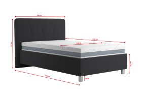 Jednolôžko Stella v rozmere 120x200 cm,  v poťahu Savoy 94 DK. GR., rozmery