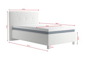 Jednolôžko Stella v rozmere 120x200 cm, v poťahu Loft 1, rozmery