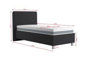 Jednolôžko Stella v rozmere 90x200 cm, v poťahu Savoy 94 DK. GR., rozmery