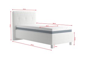 Jednolôžko Stella v rozmere 90x200 cm, v poťahu Loft 1, rozmery