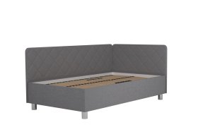 Jednolôžko Fiona v rozmere 110x200 cm, v poťahu Malmö New 83, hlavové + bočné čelo (pravý roh), bez matraca