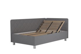 Jednolôžko Fiona v rozmere 110x200 cm, v poťahu Malmö New 83, hlavové + boční čelo (pravý roh), polohovanie hlavy