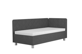 Jednolôžko Fiona v rozmere 90x200 cm, v poťahu Malmö New 95, hlavové + bočné čelo (pravý roh)