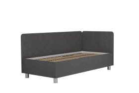 Jednolôžko Fiona v rozmere 90x200 cm, v poťahu Malmö New 95, hlavové + bočné čelo (pravý roh), bez matraca