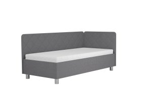 Jednolôžko Fiona v rozmere 90x200 cm, v poťahu Malmö New 83, hlavové + bočné čelo (pravý roh)