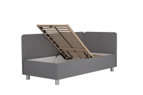 Jednolôžko Fiona v rozmere 90x200 cm, v poťahu Malmö New 83, hlavové + bočné čelo (pravý roh), polohovanie