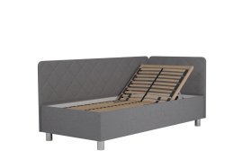 Jednolôžko Fiona v rozmere 90x200 cm, v poťahu Malmö New 83, hlavové + bočné čelo (pravý roh), polohovanie hlavy