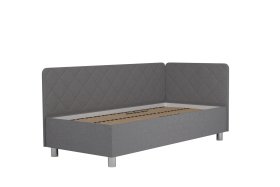 Jednolôžko Fiona v rozmere 90x200 cm, v poťahu Malmö New 83, hlavové + bočné čelo (pravý roh), bez matraca