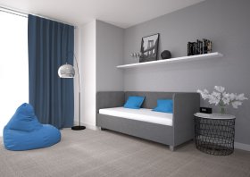 Jednolôžko Fiona v rozmere 90x200 cm, v poťahu Malmö New 95, hlavové + bočné + nožné čelo, interiér