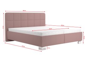 Dvojlôžko Kelly v rozmere 180x200 cm, v poťahu Enjoy 19 Flamingo, rozmery