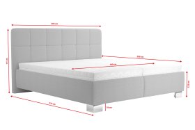 Dvojlôžko Kelly v rozmere 180x200 cm, v poťahu Bravo 11 Silver, rozmery