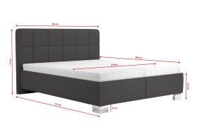 Dvojlôžko Kelly v rozmere 160x200 cm, v poťahu Loft Grey, rozmery