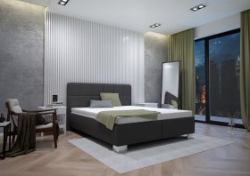 Dvojlôžko Kelly v rozmere 160x200 cm, v poťahu Loft Grey, interiér