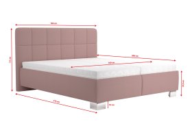 Dvojlôžko Kelly v rozmere 160x200 cm, v poťahu Enjoy 19 Flamingo, rozmery